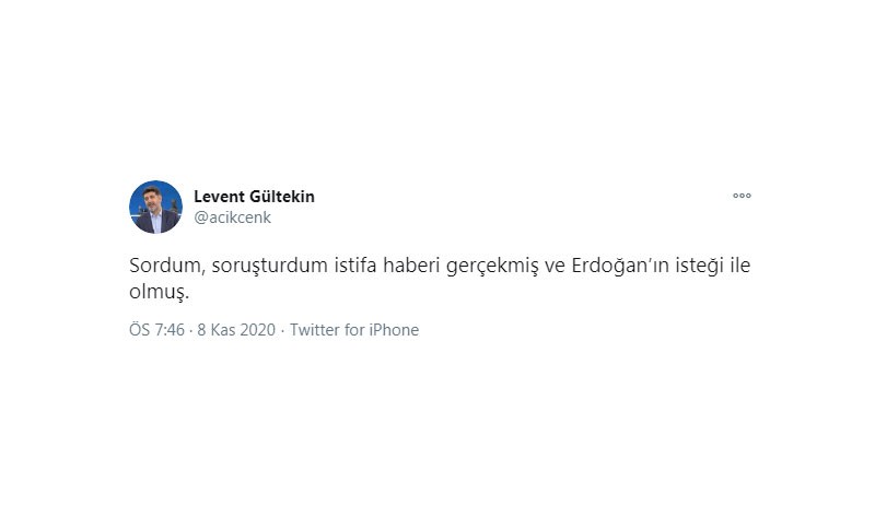 Damat Berat Albayrak'ın hesabından istifa duyurusu - Resim : 4