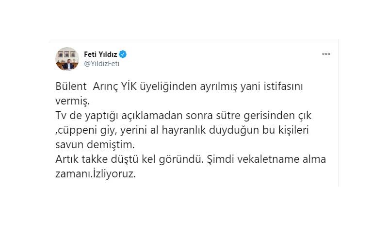 Arınç'ın istifasına Saray ittifakından ilk yorum: Çok acı - Resim : 2