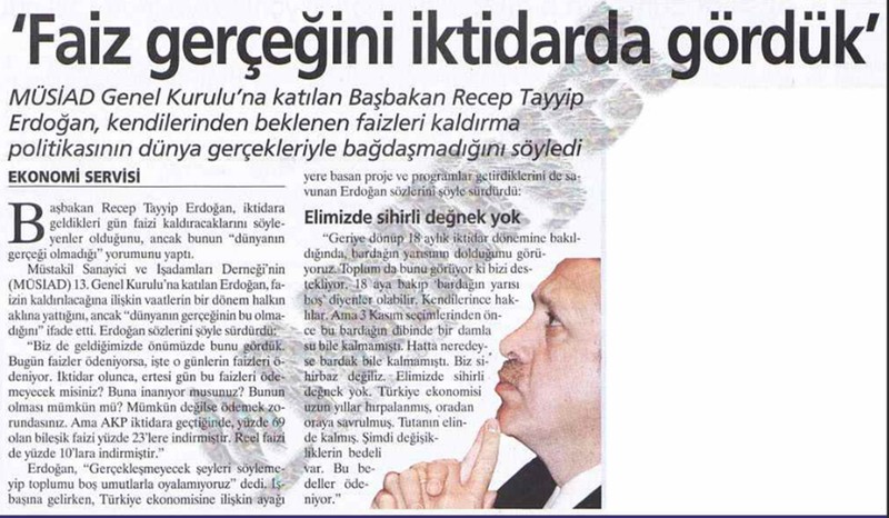 Bir zamanlar Erdoğan ve faiz: Erdoğan'ın farklı tarihlerde, faizle ilgili farklı demeçleri - Resim : 2