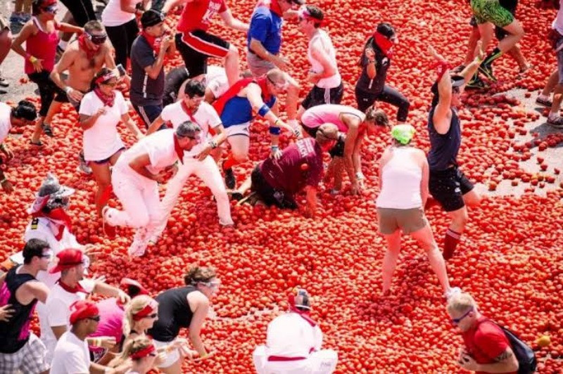 'La Tomatina'da domatesler havada uçuştu - Resim: 12