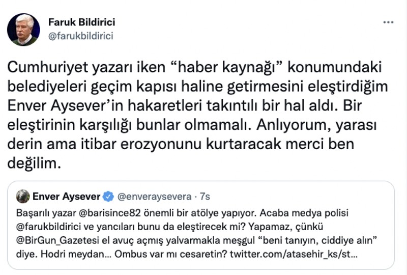 Faruk Bildirici: Enver Aysever hangi belediyeden kaç para aldığını açıklayabilir mi? - Resim : 1