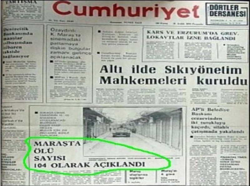 40. yılında Maraş Katliamı: Dönemin gazeteleri ne yazdı? - Resim: 2