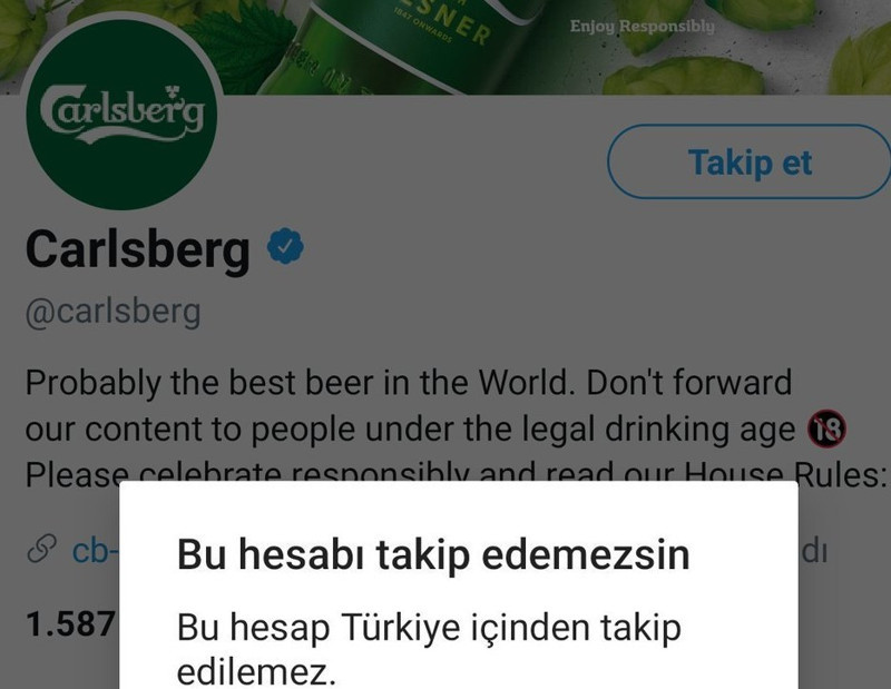 Türkiye'de alkollü içeceklerin Twitter hesaplarını takip etmek engellendi - Resim : 2