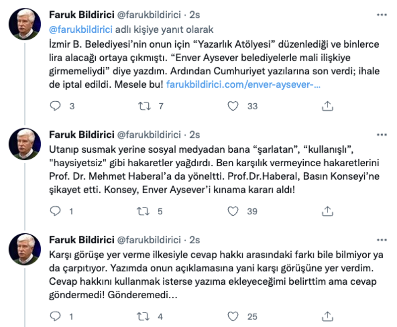 Faruk Bildirici: Enver Aysever hangi belediyeden kaç para aldığını açıklayabilir mi? - Resim : 2
