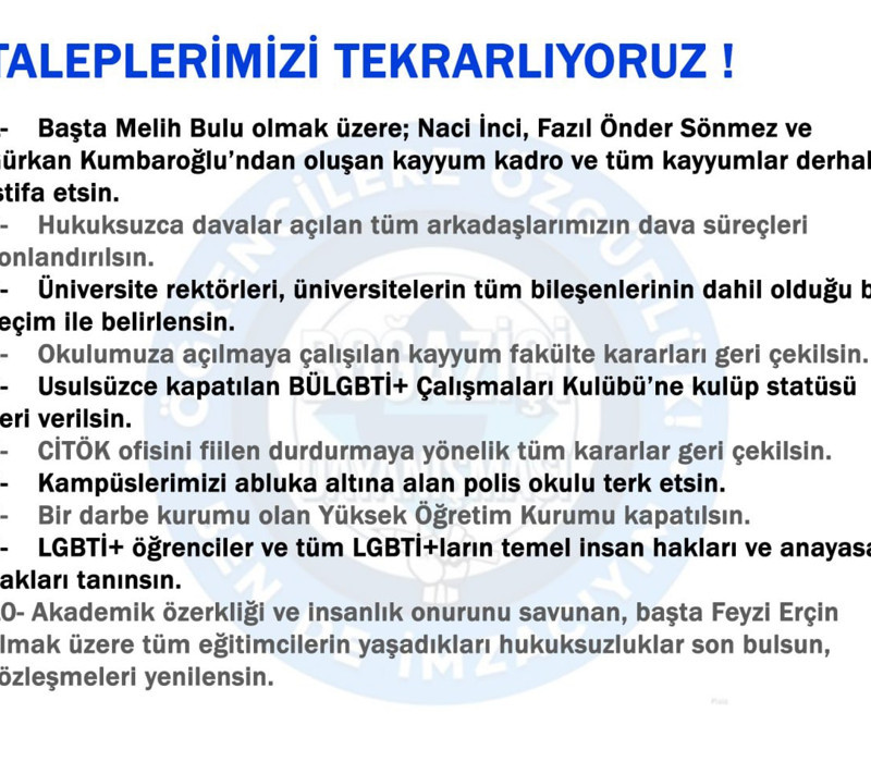 Melih Bulu'nun görevden alınmasının ardından Boğaziçi Dayanışması'ndan seçim çağrısı - Resim : 1