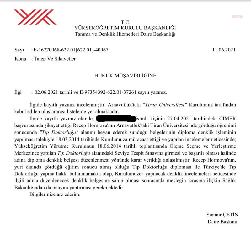 Geçersiz diplomayla doktorluk yapmış, basına demeç vermiş - Resim : 1