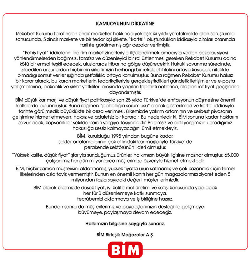 Migros'un ardından BİM de 'fahiş fiyat' cezasını yargıya taşıyor - Resim : 1