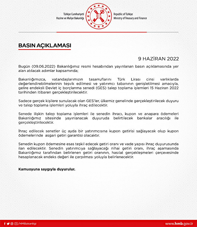 Hazine'den ilk karar: Gelire endeksli DİBS ihracına başlayacak - Resim : 1