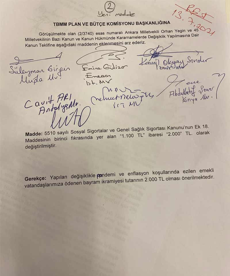Emeklilere ikramiye teklifi AKP oylarıyla reddedildi - Resim : 1