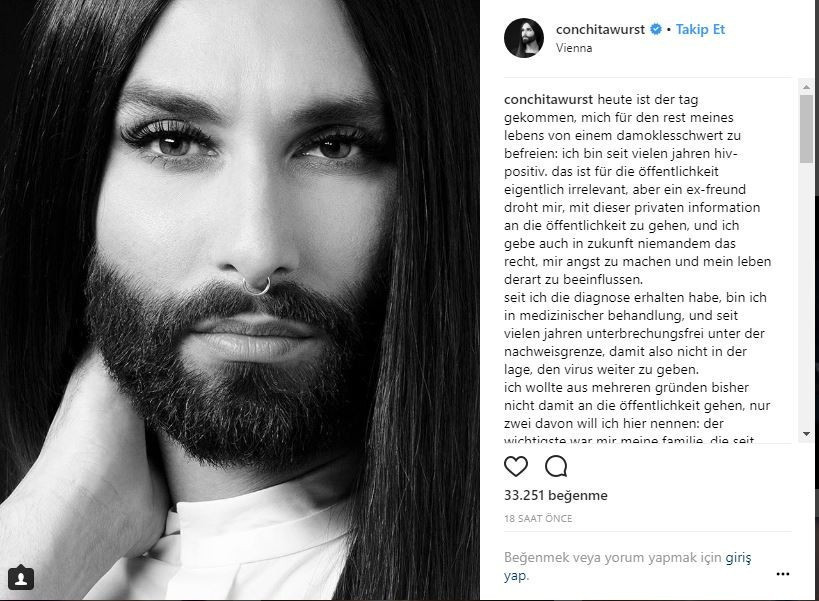 Wurst: Uzun yıllardır HIV taşıyıcısıyım - Resim : 1