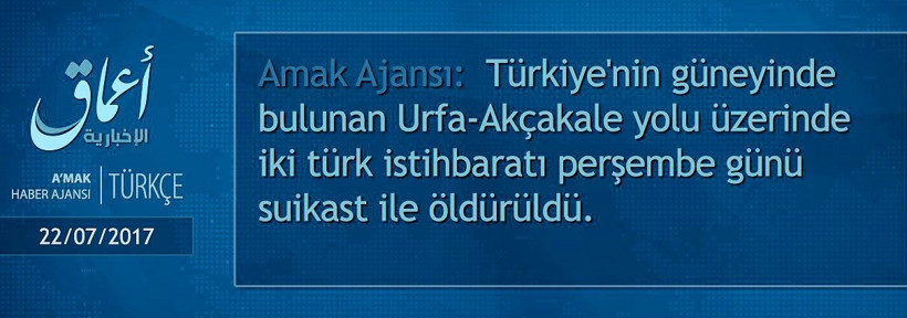 IŞİD: 'Akçakale’de iki MİT’çiyi öldürdük' - Resim : 1