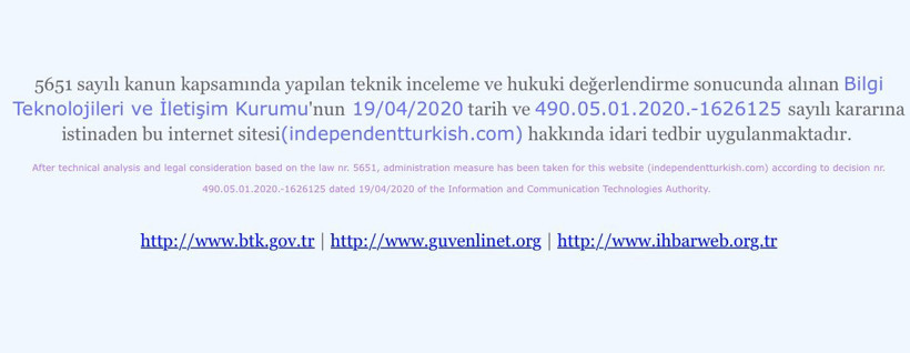Independent Türkçe'ye erişim engeli - Resim : 1