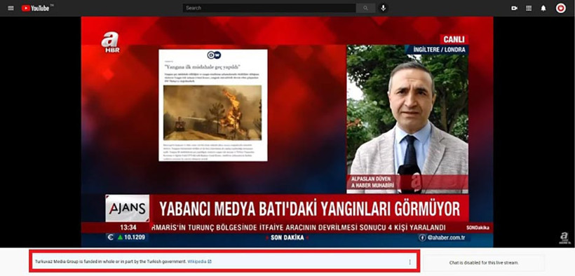 YouTube'dan A Haber'e 'hükümet tarafından fonlanmaktadır' uyarısı - Resim : 1