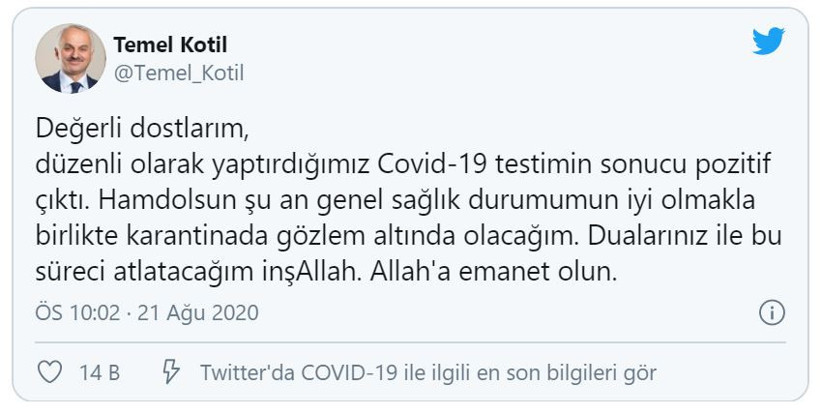 Temel Kotil, Coronavirus nedeniyle yoğun bakıma alındı - Resim : 1