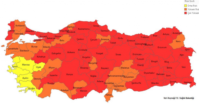 En az iki doz aşı baz alınırsa Türkiye’de hiç mavi il yok - Resim : 2