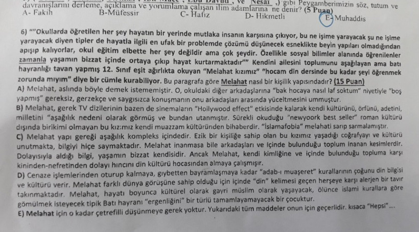 Sınavda hakaret içerikli soru hazırlayan öğretmene soruşturma - Resim : 1