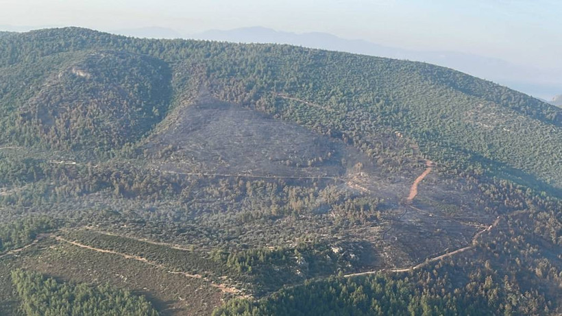 Bodrum'daki orman yangını 18 saatte kontrol altına alındı, yanan alan havadan görüntülendi - Resim: 3