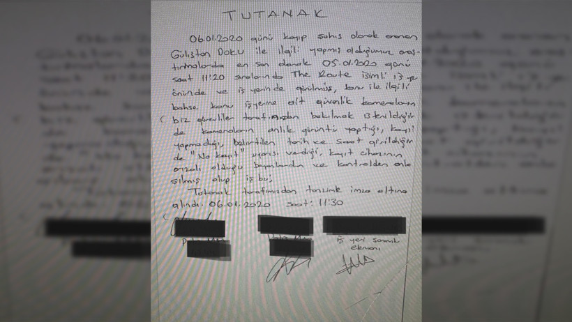 Gülistan Doku soruşturması: Polis, en son görüldüğü iş yerinde ‘görüntü yok’ tutanağı tutmuş - Resim : 1