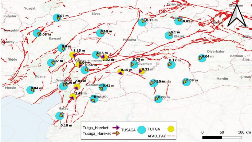 Tapu Kadastro'nun 6 Şubat haritası: Maraş'ta 4.6 metre zemin kayması tespit edildi - Resim: 1