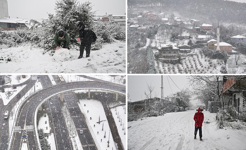 İstanbul'dan kar manzaraları