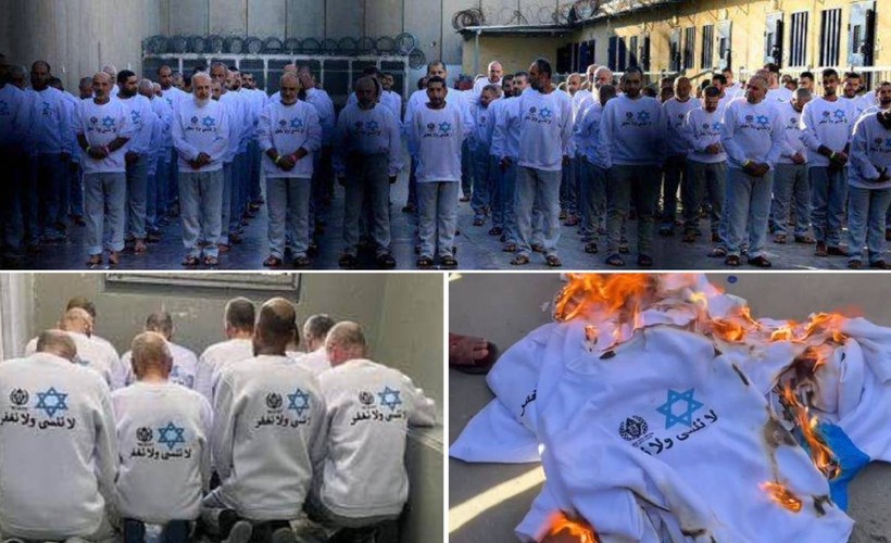 İsrail, 369 Filistinli esiri Davut Yıldızlı tek tip kıyafet giydirerek serbest bıraktı