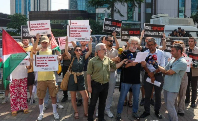 Basın meslek örgütlerinden İsrail Konsolosluğu önünde protesto