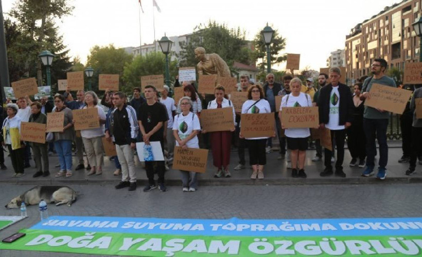 Akbelen Ormanları'ndaki zeytinliklerin kesilmesi Eskişehir'de protesto edildi