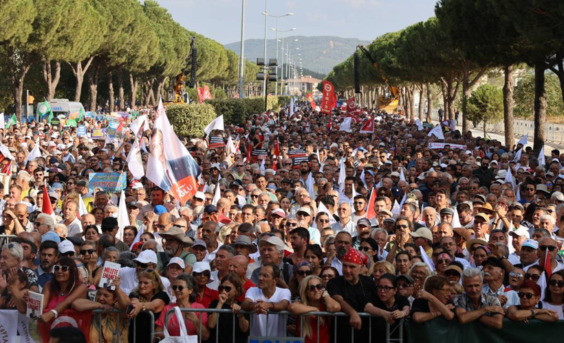 Muhalefet 'Toprağımızı vermiyoruz' mitinginde bir araya geldi