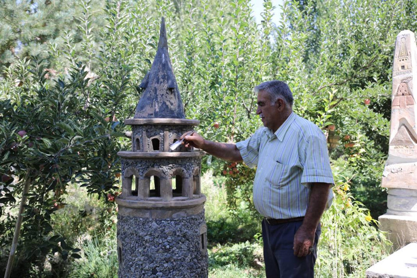 Ahlat taşından yaptığı minyatürlerle bahçesini müzeye dönüştürdü - Resim: 4