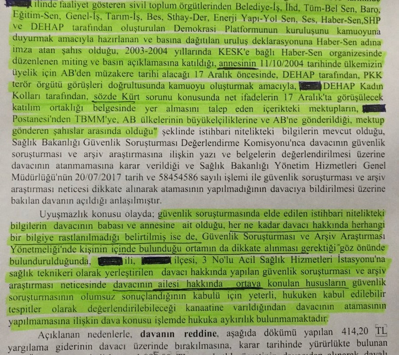 Anne babasının 'arşiv taraması' gerekçe gösterilerek ataması yapılmadı - Resim : 1