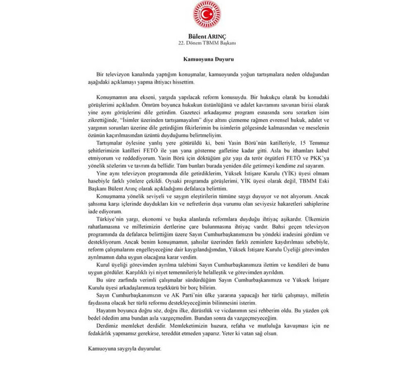 Bülent Arınç istifa etti - Resim : 1