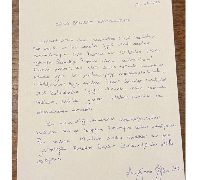 Kayyıma tepki: Şişli Belediye Başkan Yardımcıları istifa etti - Resim : 1