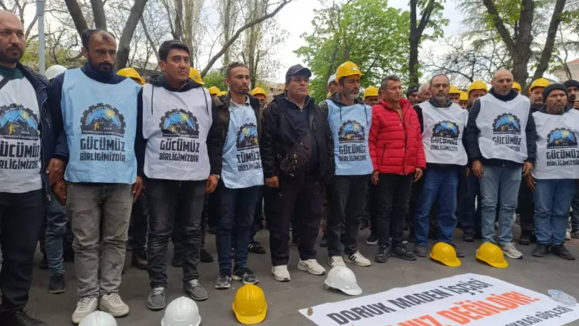 Yürüyüşleri engellenen madenciler bakanlıkla görüştü