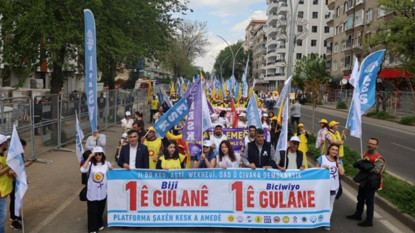 Diyarbakır'da 1 Mayıs mitingi: 'Merminin fiyatına değil, barışın hukukuna kafa yoran politikacılara ihtiyaç var'