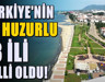 Türkiye'deki en huzurlu 3 il - Huzur içerisinde yaşam mümkün